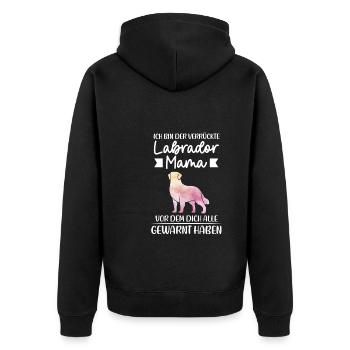 Labrador Mama Hund Hundehalterin Geschenk - Unisex Premium Bio Zip Hoodie - Schwarz - Hinten - Nico (187cm)