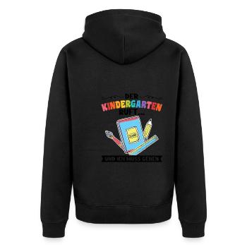 Kindergartenkind Kindergarten Kindergartenanfang G - Unisex Premium Bio Zip Hoodie - Schwarz - Hinten - Nico (187cm)