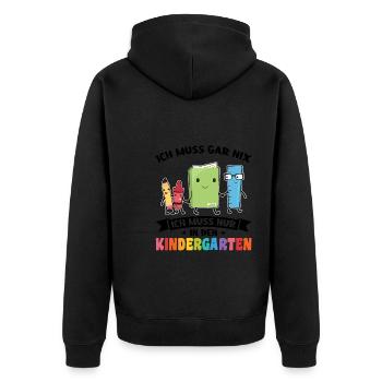 Kindergartenkind Kindergarten Kindergartenanfang G - Unisex Premium Bio Zip Hoodie - Schwarz - Hinten - Nico (187cm)