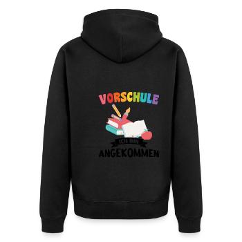 Kindergarten Vorschule Vorschulpädagoge Geschenk - Unisex Premium Bio Zip Hoodie - Schwarz - Hinten - Nico (187cm)