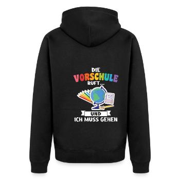 Kindergarten Vorschule Vorschulpädagoge Geschenk - Unisex Premium Bio Zip Hoodie - Schwarz - Hinten - Nico (187cm)