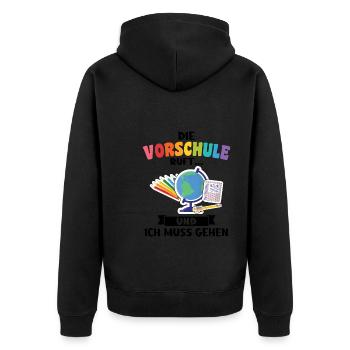 Kindergarten Vorschule Vorschulpädagoge Geschenk - Unisex Premium Bio Zip Hoodie - Schwarz - Hinten - Nico (187cm)