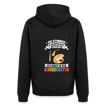 Kindergartenkind Kindergarten Kindergartenanfang G - Unisex Premium Bio Zip Hoodie - Schwarz - Hinten - Nico (187cm)