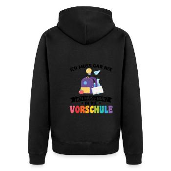 Kindergarten Vorschule Vorschulpädagoge Geschenk - Unisex Premium Bio Zip Hoodie - Schwarz - Hinten - Nico (187cm)