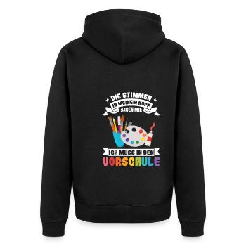 Kindergartenkind Kindergarten Kindergartenanfang G - Unisex Premium Bio Zip Hoodie - Schwarz - Hinten - Nico (187cm)