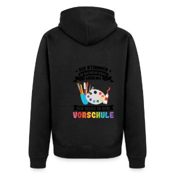 Kindergartenkind Kindergarten Kindergartenanfang G - Unisex Premium Bio Zip Hoodie - Schwarz - Hinten - Nico (187cm)