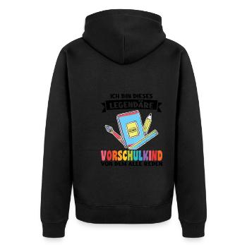 Kindergarten Vorschule Vorschulpädagoge Geschenk - Unisex Premium Bio Zip Hoodie - Schwarz - Hinten - Nico (187cm)