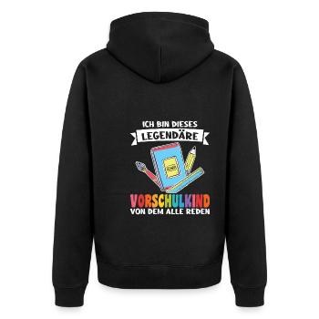 Kindergarten Vorschule Vorschulpädagoge Geschenk - Unisex Premium Bio Zip Hoodie - Schwarz - Hinten - Nico (187cm)