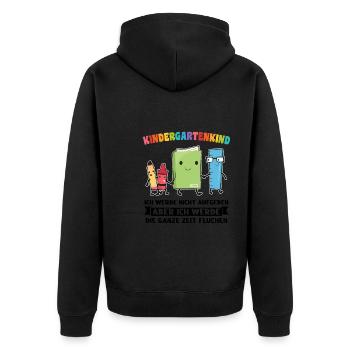 Kindergartenanfang Kindergarten Kindergartenkind G - Unisex Premium Bio Zip Hoodie - Schwarz - Hinten - Nico (187cm)