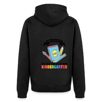 Kindergartenanfang Kindergarten Kindergartenkind G - Unisex Premium Bio Zip Hoodie - Schwarz - Hinten - Nico (187cm)