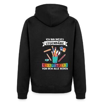 Kindergartenanfang Kindergarten Kindergartenkind G - Unisex Premium Bio Zip Hoodie - Schwarz - Hinten - Nico (187cm)