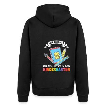 Kindergartenanfang Kindergarten Kindergartenkind G - Unisex Premium Bio Zip Hoodie - Schwarz - Hinten - Nico (187cm)
