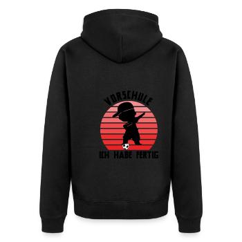 Vorschule Abschied Vorschule Schulanfang Geschenk - Unisex Premium Bio Zip Hoodie - Schwarz - Hinten - Nico (187cm)