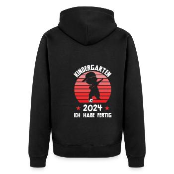 Kindergartenanfang Kindergarten Kindergartenkind G - Unisex Premium Bio Zip Hoodie - Schwarz - Hinten - Nico (187cm)