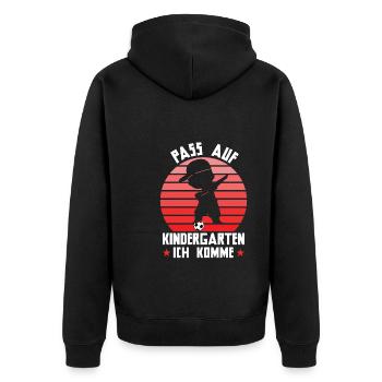 Kindergartenanfang Kindergarten Kindergartenkind G - Unisex Premium Bio Zip Hoodie - Schwarz - Hinten - Nico (187cm)