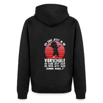 Kindergarten Vorschule Vorschulpädagoge Geschenk - Unisex Premium Bio Zip Hoodie - Schwarz - Hinten - Nico (187cm)