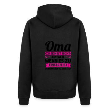 Oma Mutter Tag Omi Geschenk - Unisex Premium Bio Zip Hoodie - Schwarz - Hinten - Nico (187cm)