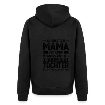 Mutter Mutter Tag Mama Geschenk - Unisex Premium Bio Zip Hoodie - Schwarz - Hinten - Nico (187cm)