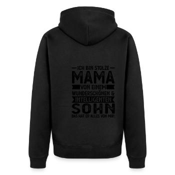 Mutter Mutter Tag Mama Geschenk - Unisex Premium Bio Zip Hoodie - Schwarz - Hinten - Nico (187cm)