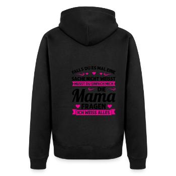 Mutter Mutter Tag Mama Geschenk - Unisex Premium Bio Zip Hoodie - Schwarz - Hinten - Nico (187cm)