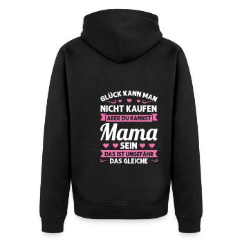 Mutter Mutter Tag Mama Geschenk - Unisex Premium Bio Zip Hoodie - Schwarz - Hinten - Nico (187cm)
