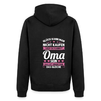 Oma Mutter Tag Omi Geschenk - Unisex Premium Bio Zip Hoodie - Schwarz - Hinten - Nico (187cm)