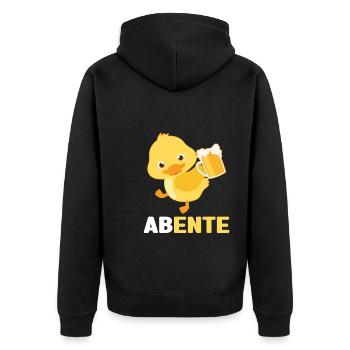Lustig Ironie Ente Ente Sarkasmus Geschenk - Unisex Premium Bio Zip Hoodie - Schwarz - Hinten - Nico (187cm)