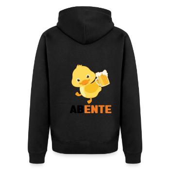 Lustig Ironie Ente Ente Sarkasmus Geschenk - Unisex Premium Bio Zip Hoodie - Schwarz - Hinten - Nico (187cm)