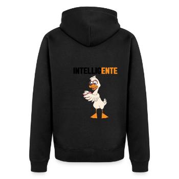 Lustig Ironie Ente Ente Sarkasmus Geschenk - Unisex Premium Bio Zip Hoodie - Schwarz - Hinten - Nico (187cm)