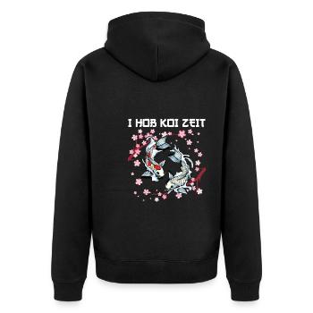 Kois Koi Sarkasmus Geschenk - Unisex Premium Bio Zip Hoodie - Schwarz - Hinten - Nico (187cm)
