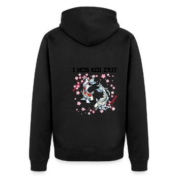 Kois Koi Sarkasmus Geschenk - Unisex Premium Bio Zip Hoodie - Schwarz - Hinten - Nico (187cm)
