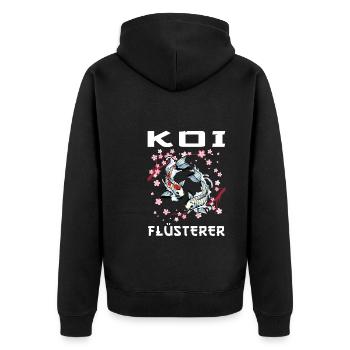 Kois Koi Sarkasmus Geschenk - Unisex Premium Bio Zip Hoodie - Schwarz - Hinten - Nico (187cm)