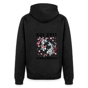 Kois Koi Sarkasmus Geschenk - Unisex Premium Bio Zip Hoodie - Schwarz - Hinten - Nico (187cm)