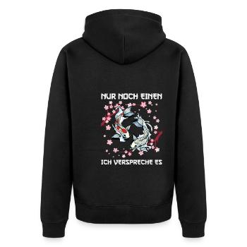 Kois Koi Sarkasmus Geschenk - Unisex Premium Bio Zip Hoodie - Schwarz - Hinten - Nico (187cm)