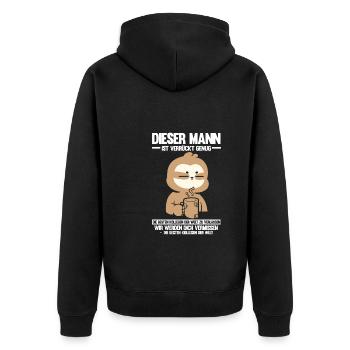 Abschied Kollegin Abschiedsparty Geschenk - Unisex Premium Bio Zip Hoodie - Schwarz - Hinten - Nico (187cm)