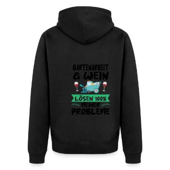 Gartenarbeit Wein Gartenliebhaber Geschenk - Unisex Premium Bio Zip Hoodie - Schwarz - Hinten - Nico (187cm)