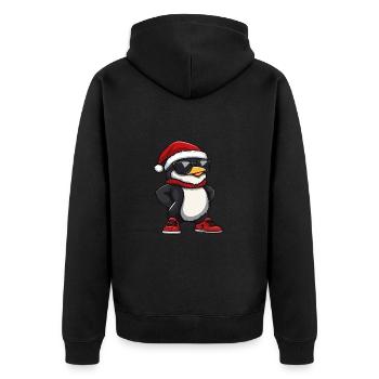 Pingouin Noël Moche Noël - Veste à capuche bio Premium Unisexe - noir - Dos - Nico (187cm)