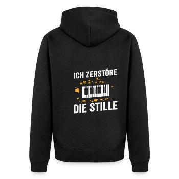 Orgel Musik Organist Geschenk - Unisex Premium Bio Zip Hoodie - Schwarz - Hinten - Nico (187cm)