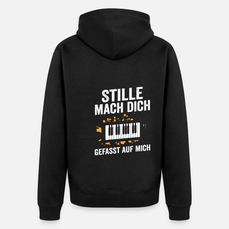 Orgel Musik Kirchenorgel Geschenk - Unisex Premium Bio Zip Hoodie - Schwarz