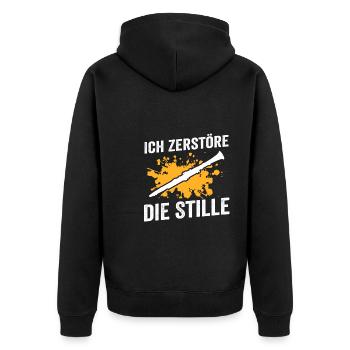 Klarinette Musik Klarinetten Geschenk - Unisex Premium Bio Zip Hoodie - Schwarz - Hinten - Nico (187cm)