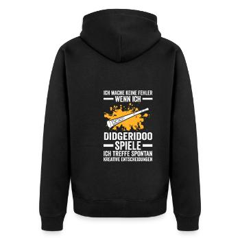 Didgeridoo Musik Musiker Geschenk - Unisex Premium Bio Zip Hoodie - Schwarz - Hinten - Nico (187cm)