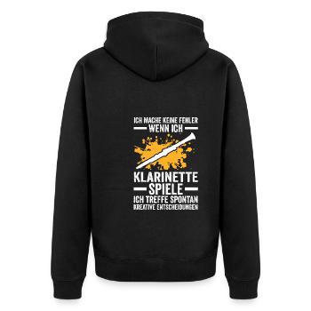 Klarinette Musik Klarinettist Geschenk - Unisex Premium Bio Zip Hoodie - Schwarz - Hinten - Nico (187cm)