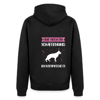 Schäferhund Hund Hundehalter Geschenk - Unisex Premium Bio Zip Hoodie - Schwarz - Hinten - Nico (187cm)