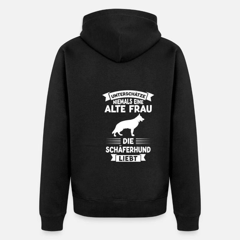 Schäferhund Hund Deutscher Schäferhund Geschenk - Unisex Premium Bio Zip Hoodie - Schwarz
