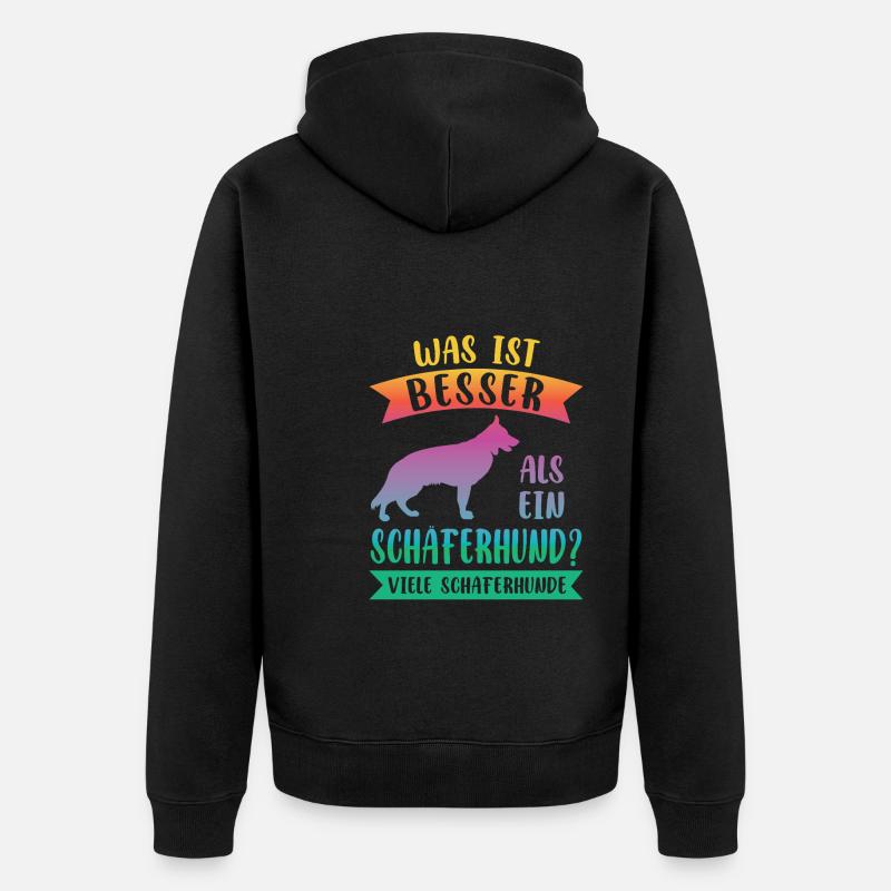 Schäferhund Hund Schäferhunde Geschenk - Unisex Premium Bio Zip Hoodie - Schwarz