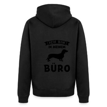 Dackel Hund Dackel Besitzer Geschenk - Unisex Premium Bio Zip Hoodie - Schwarz - Hinten - Nico (187cm)