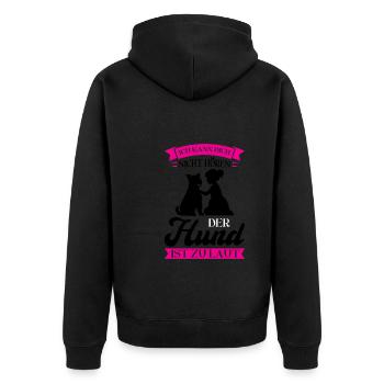 Hund Haustier Hunde Geschenk - Unisex Premium Bio Zip Hoodie - Schwarz - Hinten - Nico (187cm)