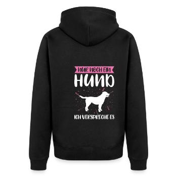 Hund Haustier Hundehalter Geschenk - Unisex Premium Bio Zip Hoodie - Schwarz - Hinten - Nico (187cm)