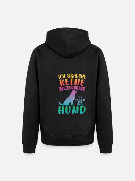 Hund Haustier Hunde Geschenk - Unisex Premium Bio Zip Hoodie - Schwarz