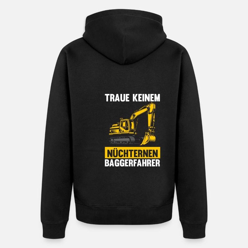 Bagger Fahrer Bagger Bauen Geschenk - Unisex Premium Bio Zip Hoodie - Schwarz